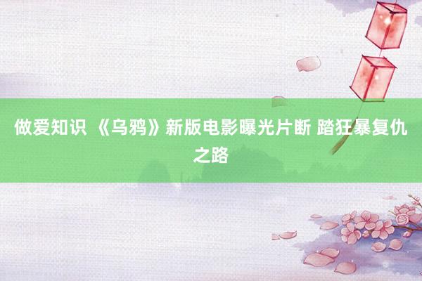 做爱知识 《乌鸦》新版电影曝光片断 踏狂暴复仇之路