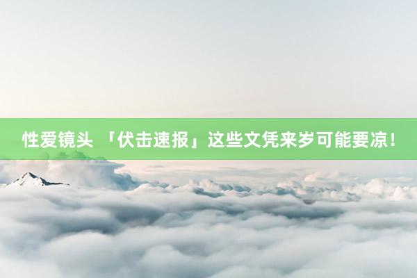 性爱镜头 「伏击速报」这些文凭来岁可能要凉！