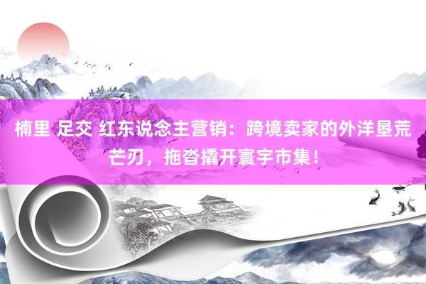 楠里 足交 红东说念主营销：跨境卖家的外洋垦荒芒刃，拖沓撬开寰宇市集！