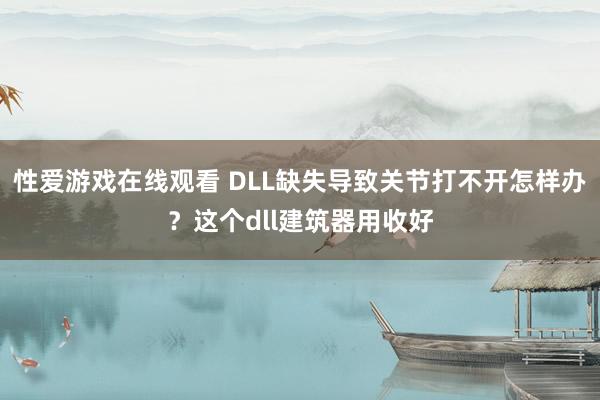 性爱游戏在线观看 DLL缺失导致关节打不开怎样办？这个dll建筑器用收好