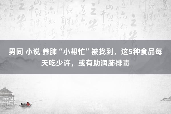 男同 小说 养肺“小帮忙”被找到，这5种食品每天吃少许，或有助润肺排毒